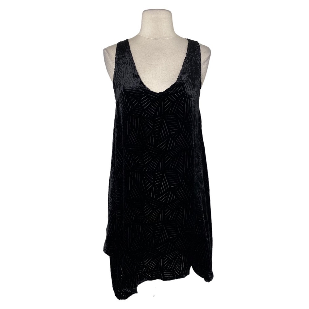 Kimberly Ovitz Black Velvet Swing Sleeveless Mini Dress